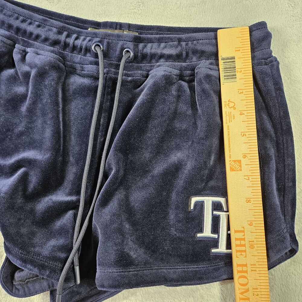 Tampa Bay Rays Velour Shorts Womens M Pro Standard Navy MLB Drawstring Elastic - Picture 9 of 10